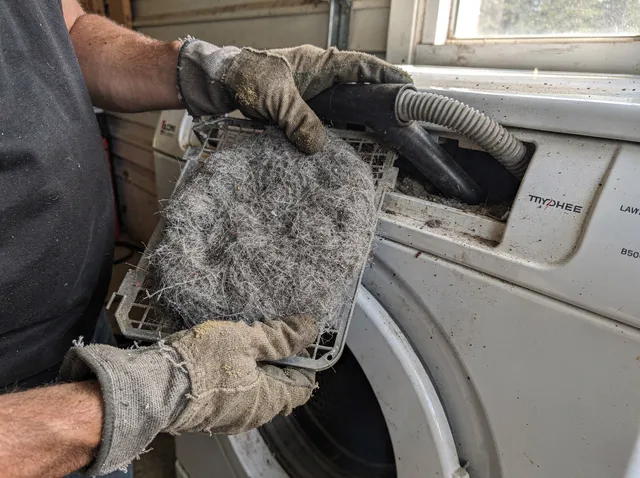 Cleaning Dryer Lint Trap in Perris, CA