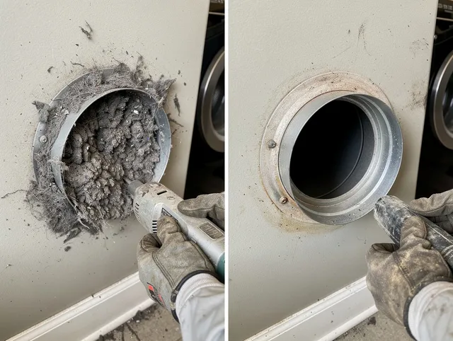 Professional clogged vent cleaning by Woodcrest Dryer Vent Cleaning in Woodcrest