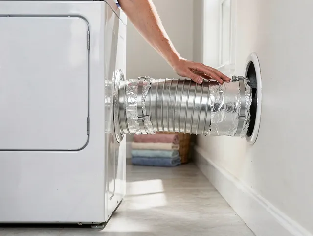 Professional dryer vent hose installation by Woodcrest Dryer Vent Cleaning in Woodcrest